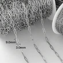 2meter 18K Gold PVD Plated Stainless Steel Paperclip Chains Oval Link Bulk For DIY Adjustable Necklace Bracelet Jewelry Craft Making 1.5/2.2/2.5/3.0/3.5/4.0mm Width - Chain - View 12