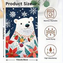 2 pièces/100 pièces Chiffon de cuisine à motif d'ours blanc, convient pour la décoration intérieure des restaurants, cuisines et salles de bains, la décoration de banquet, les cadeaux de fête et peut être offert en cadeau