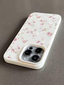 1pc White Matte Textured Personalized Phone Case With All-Over Pink Bow & Heart Pattern, Compatible With Iphone 16 Pro Max, 15, 14 Plus, 13, 12, 11 And Series - Multicolor - View 2