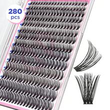 Bepholan DIY Lash Extension With 280pcs Individual Lashes D Curl Cluster Lash Extension For Beginners,Black Band(40D) - Pink - View 8