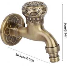 Grifo de Agua de Latón Antiguo para Fregadero de Cocina y Baño - Grifo de Pared con Conexión G1/2 y Montaje en Pared para Lavadero, Hogar, Lavadora y Jardín - 1 - Ver 6