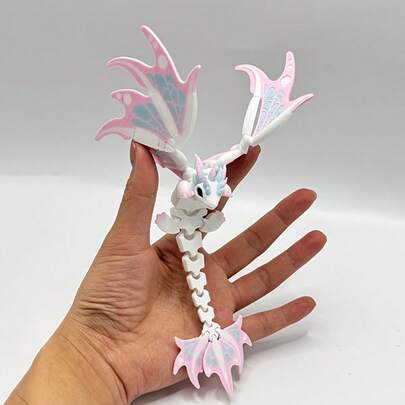 1pc 3D Printed Movable Dragon Statue, Posable Body With Movable Scales - Dynamic 3D Printed Art Piece, Suitable For Christmas & Halloween Decor, Christmas Gift, Stress Relief Toy, Christmas Ornament, 3D Printed Animal, Valentine's Day Gift, Easter Gift, Back To School, 3D Printed Animal, Fidget, Fun