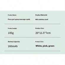 3-In-1 Pet Steam Brush - Steam Fur Remover & Grooming - Water Brush For Long & Short Haired Pets - Spray Fur Brush - White - View 11