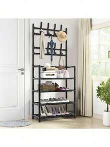 Zapatera Perchero  5.1 Organizador Para Ropa Zapatos Perchero Zapatera - Negro - Ver 6