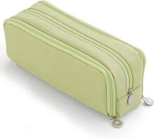 Estuche Grande OIOSEN con 3 Compartimentos para Oficina, Bolsa de Lápices, Organizador de Cosméticos (Verde) - Verde militar - Ver 1