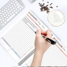 1pc Adult Women's ADHD Cleaning Planner, Cleaning Schedule And Checklist Organizer, Home Cleaning Routine, Includes Daily/Weekly/Monthly Tasks, Editable Chore List Notebook, Suitable For Household Cleaning, DIY Home Improvement School Supplies - Black - View 5