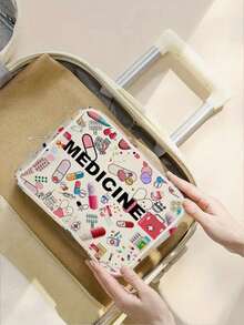 Nueva Bolsa de Almacenamiento Ouchie Pouch - Bolsa Médica, Bolsa de Aseo, Artículos Esenciales de Viaje, Diseño Colorido Adecuado para Medicamentos, Cosméticos y Suministros de Viaje, Organizador de Cuidado Personal, Bolsa de Almacenamiento Médico Portátil, Puede Almacenar Medicamentos y Suministros Médicos - Multicolor - Ver 5
