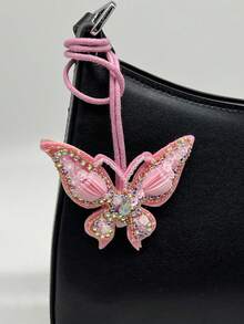 1 chiếc Ba lô mini hình bướm đính hạt thủ công/Túi đeo vai/Túi tote/Túi đeo chéo Phụ kiện đa năng màu trơn thanh lịch dành cho các cặp đôi Bạn bè Học sinh Nam Nữ Hàng ngày Kỳ nghỉ Du lịch Mùa thu - Hồng - Xem 5