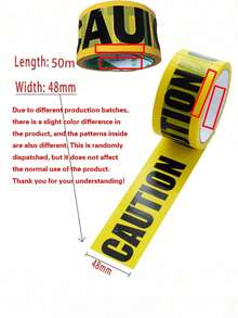 1 Roll Keep Out Caution Danger Warning Tape, Construction Site Warning Line Yellow Construction Vehicle Party Decorations Birthday Party Supplies(One Roll Is 5 Centimeters In Width And 50 Meters In Length.) - Yellow - View 7
