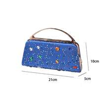 Bolsos de mujer con estampado de ladrillos, elegantes bolsos de noche, bolsos de hombro y bolsos bandolera, adecuados para bodas y fiestas. - Champán - Ver 6