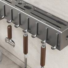 1个免钻孔厨房刀叉勺架，壁挂式沥水餐具架，多功能刀筷收纳整理架，适用于厨房刀具、勺子、叉子、锅铲 - 彩色 - 查看 4