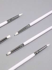 5/3 件套美甲刷套装，带硅胶头，适用于亚克力雕刻、美甲雕刻、压花、镂空雕塑点画工具套装、3D 美甲、DIY 指甲刷、指甲点画笔、指甲刷、美甲工具 - 彩色 - 查看 4