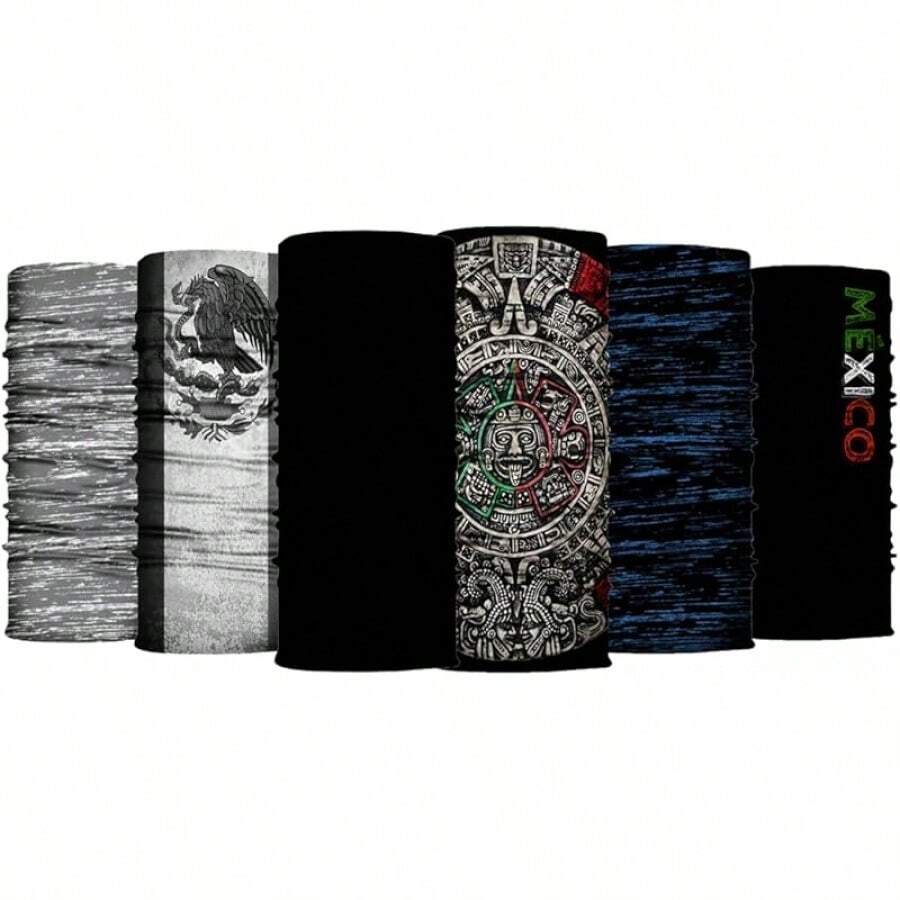 Bandana 6 & 10 Pack - Pañuelo para la Cabeza sin Costuras, Hombres y Mujeres, Protección Cara y Cuello, Bufanda, Cuellera, Bandana Deportiva, Head Wraps, Protección UV, Deportes al Aire Libre - Paquete de 6 - VIP México - Ver 1