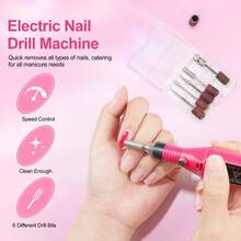coscelia Nail Drill And Lamp Supplies Manicure Kit, Decoration Diamonds, 6PCS Nail Drill Bits, Nail File For Women DIY Salon Gifts - 彩色 - 查看 3