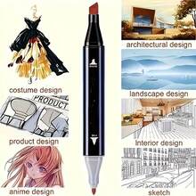 Double-Headed Alcohol Pen Set, 60/80 Colors - Ideal For Artists & Students, Vibrant Sketch Pens With Fine & Broad Tips, Perfect Mother'S Day Gift, Artist Drawing Set|Vibrant Markers|Alcohol-Based Ink - 彩色 - 查看 3