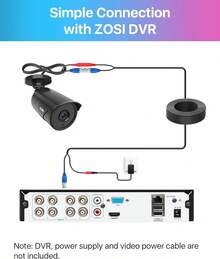 ZOSI 4 Pack 1080p Wired Home Security Cameras With Audio Recording, Built-In Microphone, 2MP 1920TVL HD-TVI Outdoor Indoor CCTV Cameras With 120ft IR Night Vision IP66 Weatherproof - 查看 7