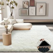 Area Rugs For Living Room, Large Shag Bedroom Rug, Big Indoor Thick Soft Kids Room Carpet, Ivory Rugs For Boys And Girls Room Dorm Home Decor Aesthetic - trắng - Xem 5