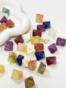 Octagonal Colored Resin Bead 14mm Cut Surface Scattered Bead Keychain Bracelet, Necklace, Headband DIY Jewelry Accessories