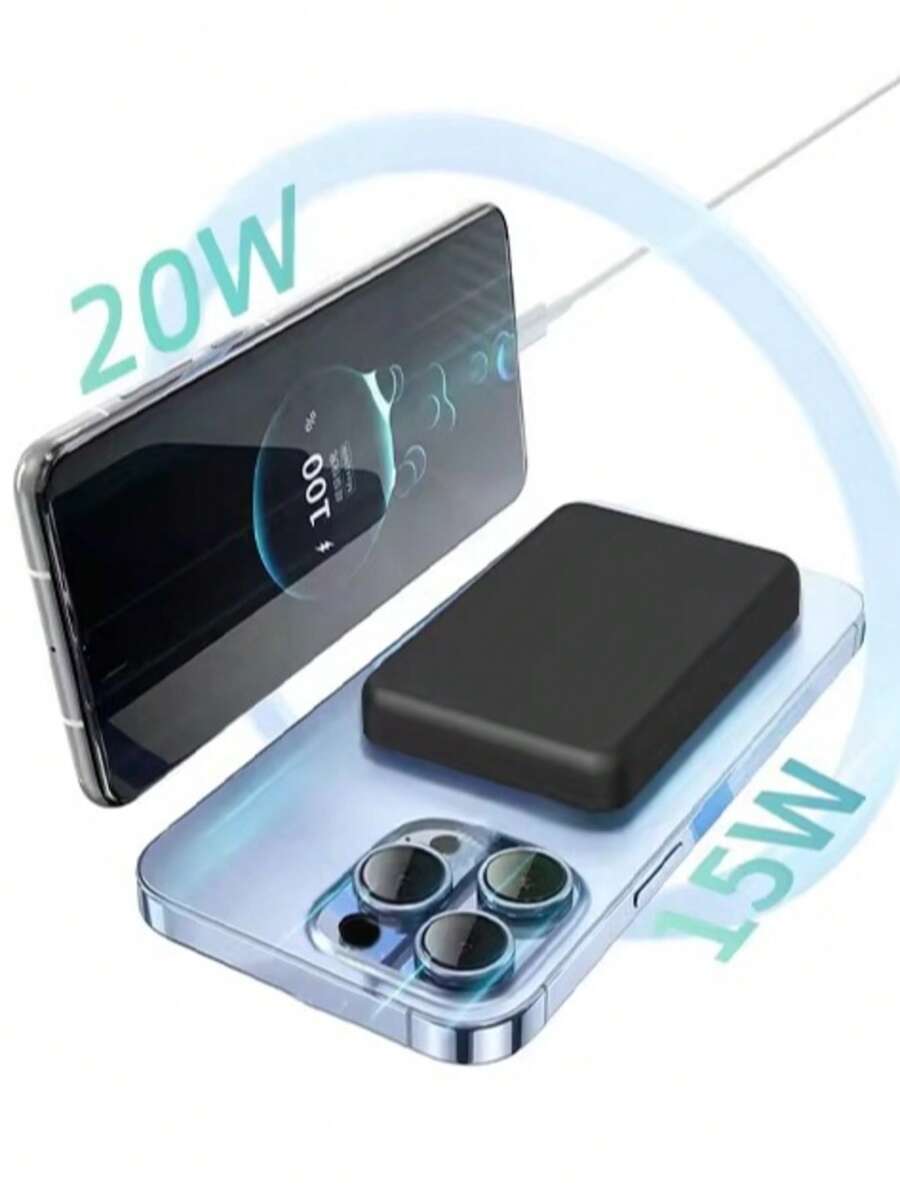 5000mAh Wireless Charging Battery For IP X-16 Plus (Cableless, Wireless Charging) - 黑色 - 查看 1