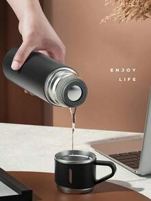 1 zestaw kubków termicznych z niestandardowym projektem, przenośny kubek ręczny z 1 kubkiem i 3 pokrywkami, pudełko prezentowe ze stali nierdzewnej, 500 ml przenośny kubek podróżny ze stali nierdzewnej 304 z 3 pokrywkami, niestandardowy ekskluzywny zestaw pudełek prezentowych, kalendarz świąteczny