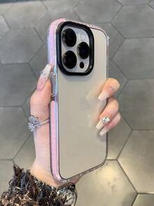 Apple Three In Solid Color Shock Absorption And Anti Drop Edge Color Adhesive Strip Pink/Black, Transparent TPU Soft Shell Compatible With Iphone 11 12 13 14 15 X/XS XR XSMAX PRO/PLUS/PROMAX Waterproof Scratch Resistant