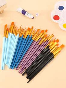 10 件套油漆刷套装、水彩刷、油画笔、丙烯画笔、水彩刷、着色刷、彩色铅笔、尼龙刷、衬里刷、水彩艺术刷套装、平头刷、调色板、尼龙毛水彩刷套装，适合学生和艺术家的完美新年礼物，适用于绘画和 DIY 丙烯画，适合学生和成人