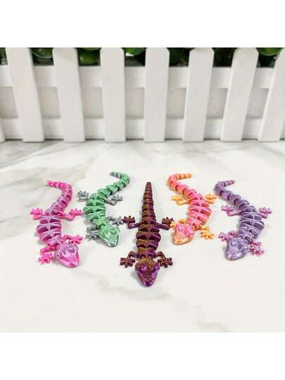 Three-Dimensional Gecko Set 3D Printing Decoration Creative Animal Theme Novel Toys Festival Gifts Simple Novel Decoration