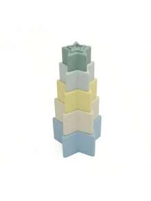 1 Set Stacking Cups, Baby Early Education Cognitive Puzzle Toys, Pentagram Shape, Suitable For Bathroom, Beach And Pool. Random Color. School, Student, Stationery, School Supplies, Halloween Decoration, Newborn Toys, Educational Learning, 18 Months Toys, Children's Pool, Bath Toys, Baby Tethers, Tummy Time, Preschool Toys
