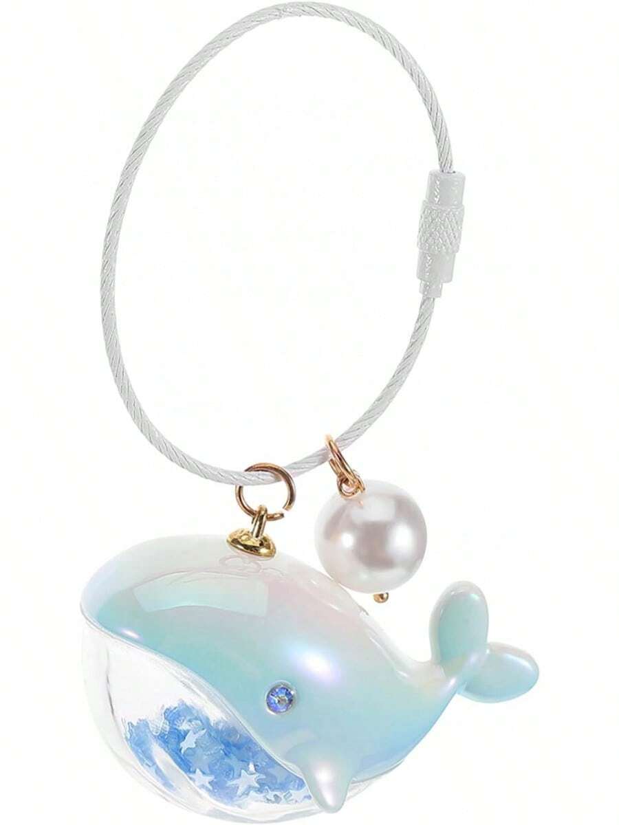 Dolphin Keychains, Cute Nar Whal Whale Keychain Wifty, Couple Car Pendants, Bag Ornaments Cute Wallet Accessories, Colorful Dolphin Pearl Models - 1 - View 1