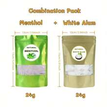 24g Menthol + 24g Alum Fragrance Combo Pack - 100% Natural Plant Extract Aroma, Releases Fresh Scent, Quickly Purifies Air. Suitable For Home, Studio, Yoga Room To Create A Natural & Comfortable Environment - Natural Menthol + White Alum Fragrance Combination Pack - View 2