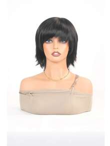 Heat Resistant Chemical Fiber Wigs Daily Wear Women Wigs Sweet Cute Wigs Prom Party Wigs Natural Hair - màu đen - Xem 2