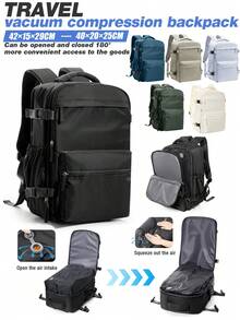 真空压缩背包 - 耐用尼龙材质，男女通用大容量旅行背包，多功能行李收纳背包，轻便防水 - 非常适合旅行、徒步、露营和户外探险。多功能真空压缩收纳背包