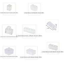 55pcs Mixed Small Particle Building Blocks, Transparent White Thick Brick Model Classic Bulk Bricks, Children Toys Gift