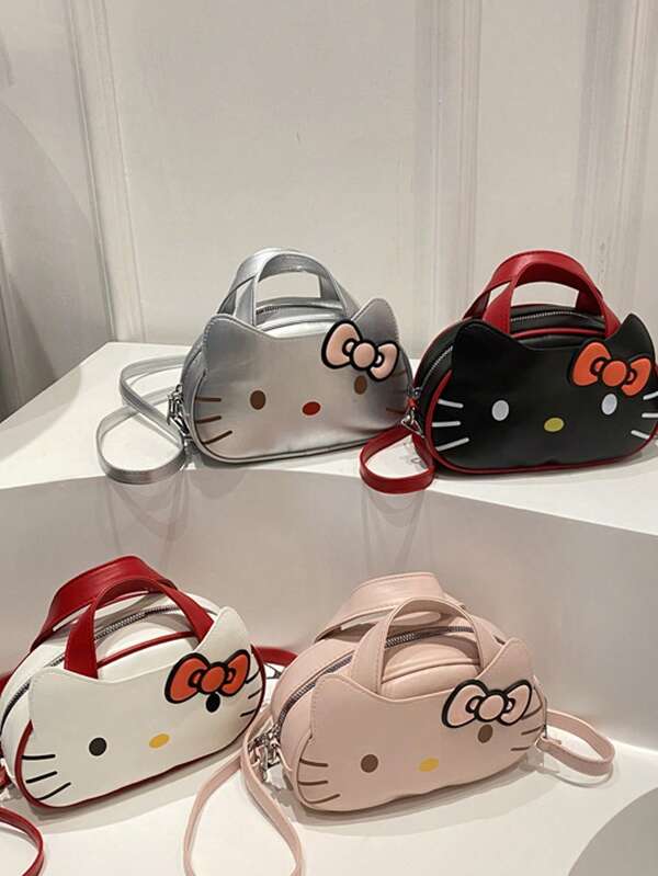 1 pieza Bolso grande de Hello Kitty de Sanrio para mujeres 2025, bolso cruzado japonés estilo Kawaii, bolso de hombro lindo de dibujos animados para estudiantes de escuela y universidad, regalo de cumpleaños para la mejor amiga