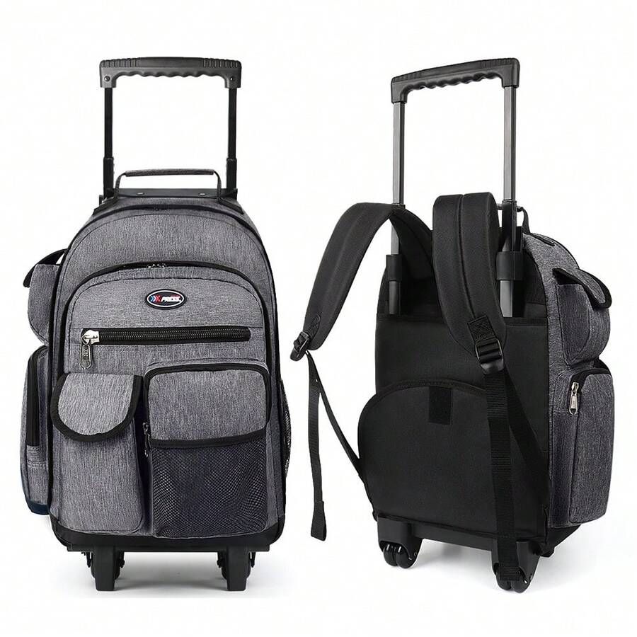 NEW YORK XPRESS 2 In 1 Carry On Travel Backpack 20" Rolling Backpack For Women Men With Wheels & Telescopic Handle For Work Weekend School & Short Trips - 灰色 - 查看 1