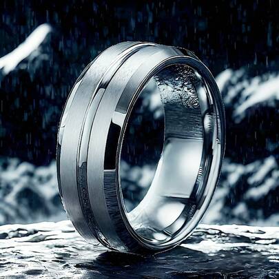 Fashion Men's Stainless Steel Ring - Matte Surface, Textured Band, Engagement And Anniversary Gift, Perfect Birthday And Holiday Daily Wear Jewelry, Men's Gift| Minimize Ring| Coated Surface, Wedding Ring