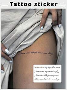 Un tatuaje temporal de palabras de arte de moda europeas y americanas, frases de moda para hombres y mujeres, desechable a prueba de agua y sudor, tatuaje falso autoadhesivo e impermeable