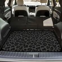 1 Black Leopard Car Trunk Mat - Polyester Cargo Mat With Black And White Animal Print, Easy To Clean, Scratch-Resistant Cover, Suitable For All Cars, SUVs And Trucks,Car Mats - Multicolor - View 2