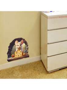 1 Piece 3D Cartoon Kitchen Mouse Chef Sticker Children's Room Decoration Mouse Hole Switch Sticker - Multicolor - View 9