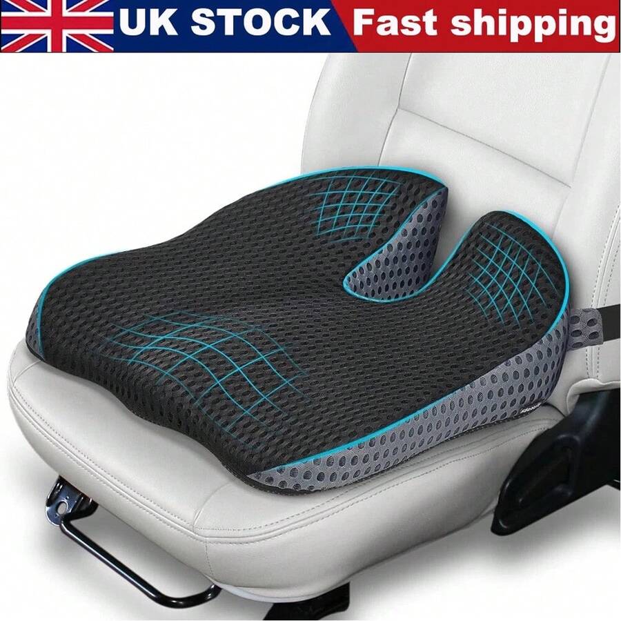 Universal Memory Foam Car Cushion For Driving Seat Adult Driver Wedge Booster - Black - View 1