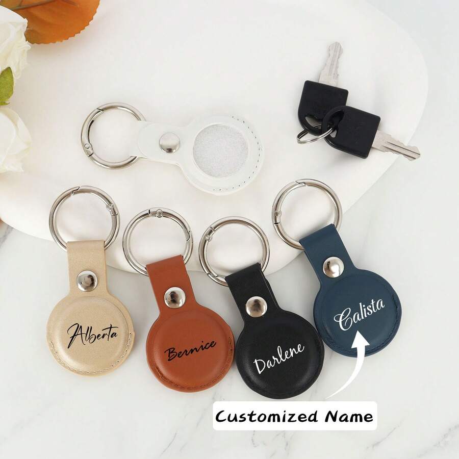 Giá đỡ AirTag cá nhân hóa, Móc khóa AirTag tùy chỉnh, Móc khóa AirTag bằng da thuần chay, Hộp đựng AirTag tùy chỉnh, Quà tặng kết nối cho nam giới, Quà tặng cho cặp đôi