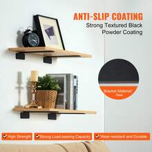 Shelf Bracket, 16cmL X 10cmW X 4.5cmH 6 Pcs, Heavy Duty Floating Shelf Brackets, Brackets For Shelves, 5mm Thick Matte Black L Shelf Bracket,Steel Shelving Brackets With 72.6 Kg Load Capacity - Black - View 3