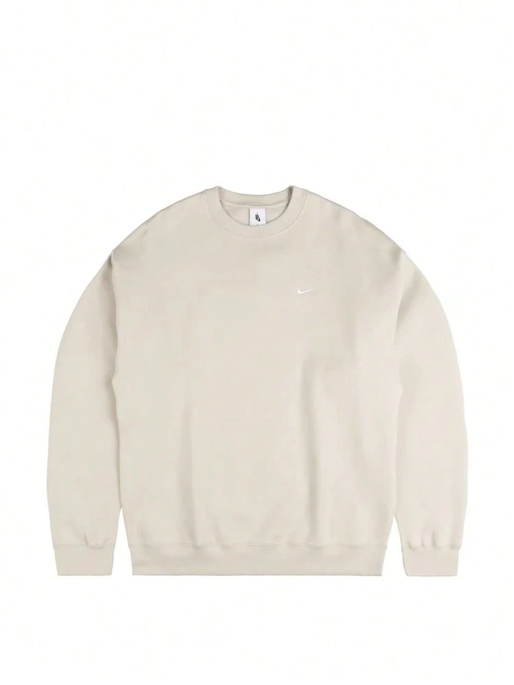 Nike SOLO SWOOSH 羊毛圆领衫 - 白色 - 查看 1