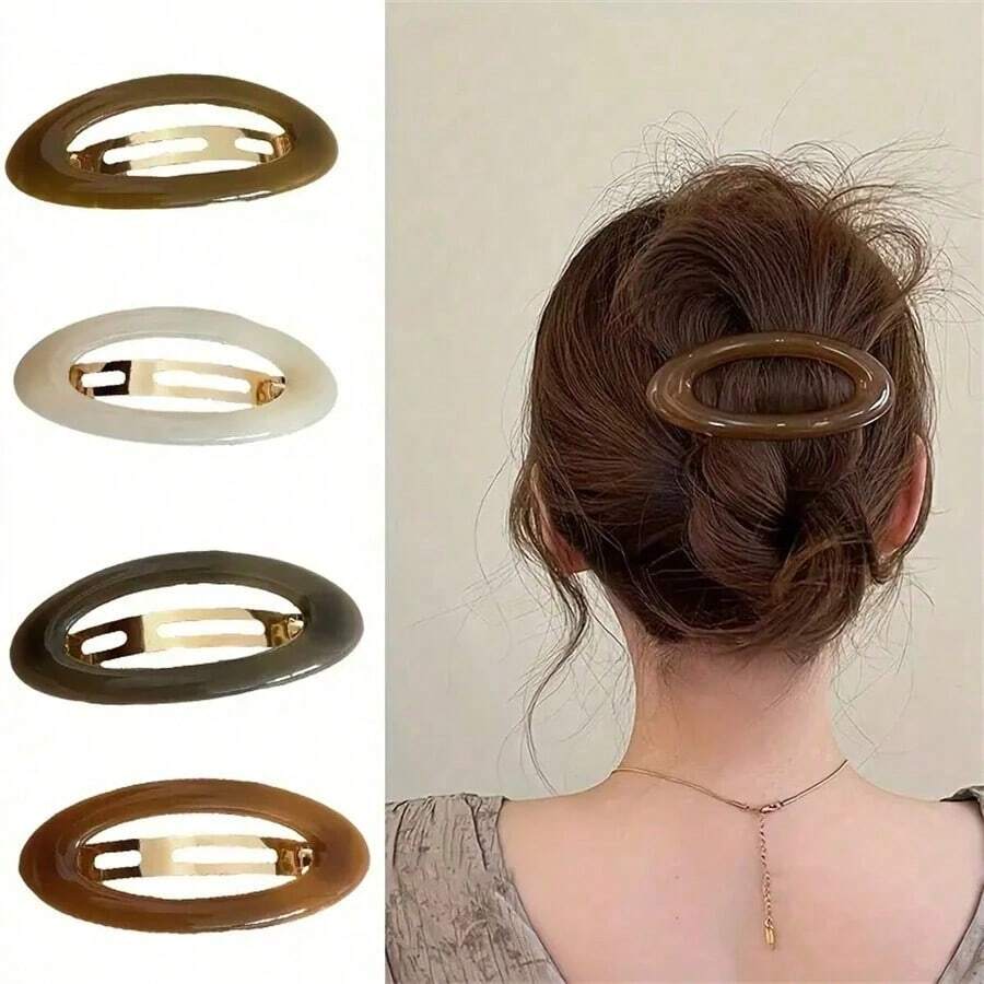 2pcs/1pc Women 4.53in/11.5cm Leopard Print Tortoiseshell Plastic Hair Clips, Fashion Versatile Elegant Minimalist Solid Color Hair Claws, Suitable For Daily, Casual, Party, Commute, Beach, Bun, Ponytail, Washing Face, Makeup, Accessory Fall Fashion Animal Print Claw Clips Autumn Hair Accessories Hair Clutch Clips For Hair Winter For Vacation Outfits Woman - Multicolor - View 1