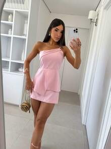 Women's Set Blouse And Shorts Skirt In Tailored Marrant Women's Fashion Elegant Chic Simple Casual Elegant - 淺粉色 - 查看 7