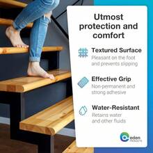 Eden Products Huellas de escalera transparentes antideslizantes para escalones de madera en interiores y exteriores con rodillo 15 piezas 60 x 10 cm cinta antideslizante adhesiva para escaleras - TransparenteTransparente - Ver 4