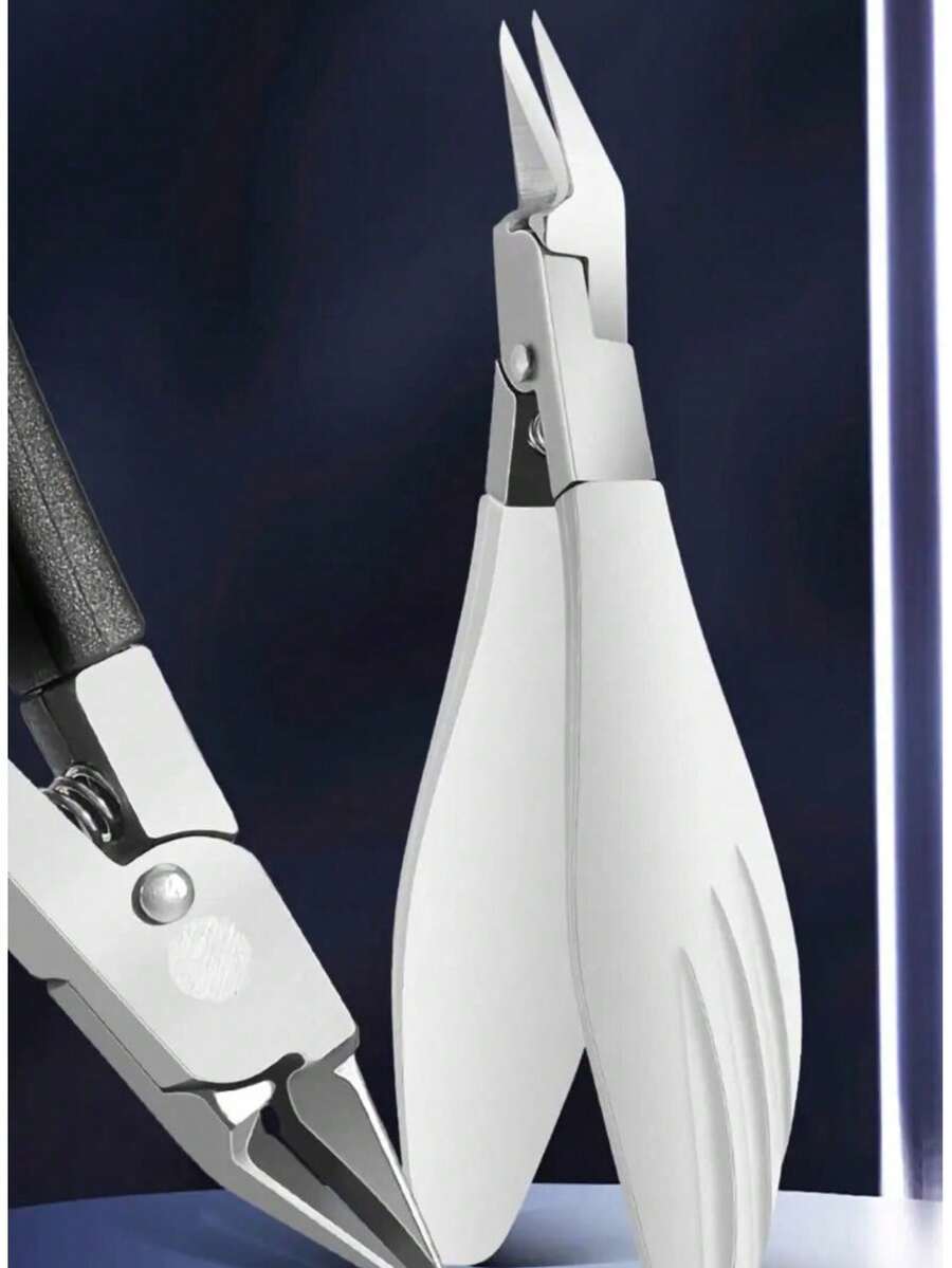 1pc Toenail Clippers For Thick Ingrown Nails Wide Opening Non-Slip Long Handle Toenail Cutter Trimmers Double Headed Dead Skin Shovel Suit
