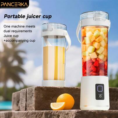  PANCERKA 3.7V Personal Juices Maker Bottle, Compact Fruit Juicer Cup, Electric USB Charging Portable Blender, Smoothie Mixer, Lime Squeezer, For Citrus/Lemon/Orange/Smoothies/Shakes/Ice Crushing, For Gym/Outdoor/Travel/Office/Home Kitchen