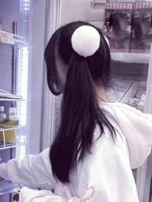 2pcs Cute & Sweet Versatile Fluffy Pom Pom Double Ponytail Hair Scrunchies ,Makeup ,Ponytail Holders ,Hair Elastics ,Hair Rubber Bands ,Hair Rope