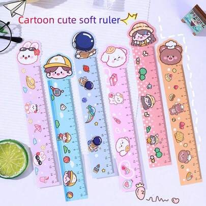 1pc/5pcs/10pcs Cute Cartoon Bookmark Ruler, Soft And Bendable, Perfect Tool For Students, Artists And Kids As Gift For Festival! Back To School